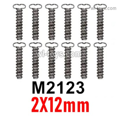 MJX Hyper Go 14301 14302 Parts M2123 Round Head Screws.2X12mm.Total 12pcs.MJX Hyper Go 14301 14302 RC Car Replacement Accesories.