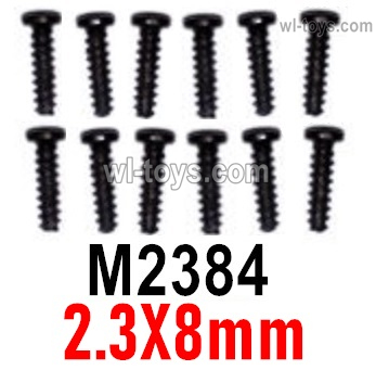 MJX Hyper Go 14301 14302 Parts M2384 Pan Head screws.2.3X8mm.Total 12pcs.MJX Hyper Go 14301 14302 RC Car Replacement Accesories.