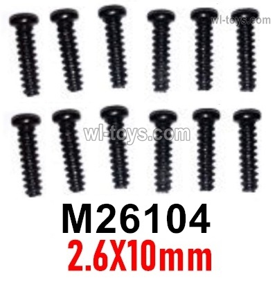 MJX Hyper Go 14301 14302 Parts M26104 Pan Head screws.2.6X10mm.Total 12pcs.MJX Hyper Go 14301 14302 RC Car Replacement Accesories.
