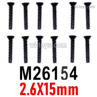 MJX Hyper Go 14301 14302 Parts M26154 Countersunk Head Screws.2.6X15mm.Total 12pcs.MJX Hyper Go 14301 14302 RC Car Replacement Accesories.