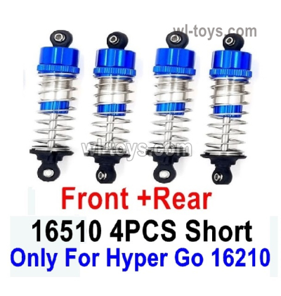 MJX Hyper Go H16 V1,V2,V3 Version,H16E,H16P Parts Shock absorber.16510.Total 4pcs Short Damper.Blue Color.It can only be used for the MJX H16 V1,V2,V3 Version,H16E,H16P RC Truck.MJX H16 H16E H16H H16P RC Car Replacement Accesories.
