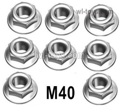 MJX Hyper Go H16BM H16GT H16DR Parts M40 M4 flange lock nut.MJX H16BM H16GT H16DR RC Car Replacement Accesories.