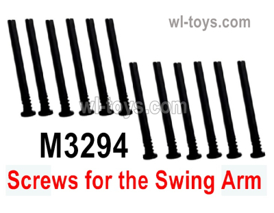 MJX Hyper Go H16BM H16GT H16DR Parts M3294 Screws for the Swing Arm.Total 12pcs.Round head flat tail half tooth screw.MJX H16BM H16GT H16DR RC Car Replacement Accesories.