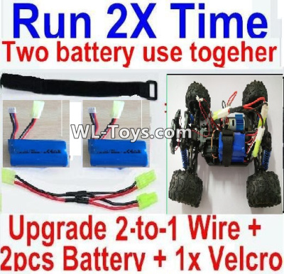 PXtoys 9300 Spare parts-32-03 Upgrade 2-to-1 wire and Velcro & 2pcs 1100mah Battery-Two battery can use together,Run 2x Time than usual,PXtoys 9300 RC Car Parts,PXtoys 9300 RC Truck Spare parts Accessories,1:18 4WD High Speed Buggy Parts