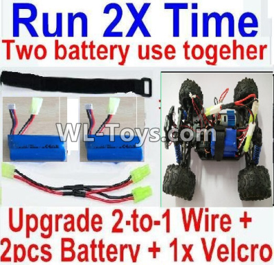 PXtoys 9301 Spare parts-32-03 Upgrade 2-to-1 wire and Velcro & 2pcs 1100mah Battery-Two battery can use together,Run 2x Time than usual,PXtoys 9301 RC Car Parts,PXtoys 9301 RC Truck Spare parts Accessories,1:18 4WD High Speed Buggy Parts