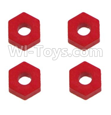 REMO HOBBY 1025 Parts-13-02 RP2021 Hexagonal wheel seat(4pcs)-Red,REMO HOBBY 1025 Rc Car Spare Parts Replacement Accessories,1021 1:10 Scale BRUSHED RC Racing Truck Parts rc off-road car Parts,Truck Car Parts