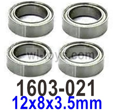 SG 1603 SG1603 Ball Bearings-1603-021-12x8x3.5mm-4pcs. SG 1603 SG1603 Parts, SG 1/16 Car Parts.