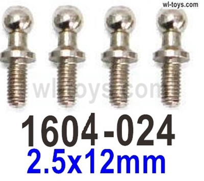 SG 1604 SG1604 Ball head screws-1604-024-4pcs-2.5x12mm. SG 1604 SG1604 Parts, SG 1/16 Car Parts.