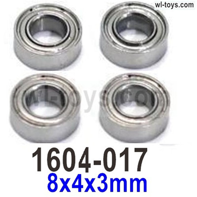 SG 1604 SG1604 Ball Bearings-1604-017-8x4x3mm-4pcs. SG 1604 SG1604 Parts, SG 1/16 Car Parts.