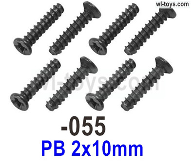 SG 1604 SG1604 Screws.1604-055.PB 2x10mm.Total 8pcs. SG 1604 SG1604 Parts, SG 1/16 Car Parts.