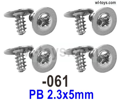 SG 1604 SG1604 Screws with 8 media.1604-061.PB 2.3x5mm.Total 8pcs. SG 1604 SG1604 Parts, SG 1/16 Car Parts.