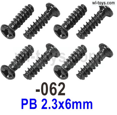 SG 1604 SG1604 Screws.1604-062.PB 2.3x6mm.Total 8pcs. SG 1604 SG1604 Parts, SG 1/16 Car Parts.
