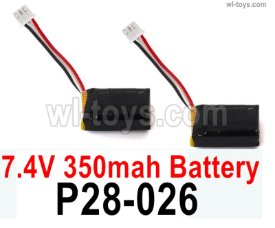 SG 2801 SG2801 RC Battery Parts P28-026 7.4V 350mAh Lipo Battery.Total 2pcs.SG 1/28 Car Parts.