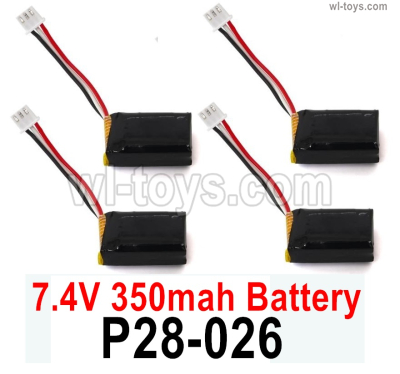 SG 2801 SG2801 lipo Battery Parts P28-026 7.4V 350mAh Battery.Total 4pcs.SG 1/28 Car Parts.