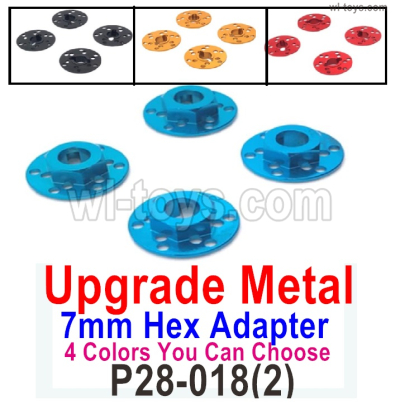 SG 2801 SG2801 Parts Upgrade Metal 7mm Hex Adapter.P28-018(2).Total 4 color you can choose.SG 1/28 Car Parts.