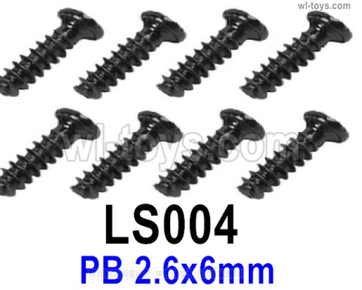 SG 2801 SG2801 Screws Parts LS004 Screws.Phillips Round Head Self-tapping Screws.PB 2.6x6mm.Total 8pcs.SG 1/28 Car Parts.