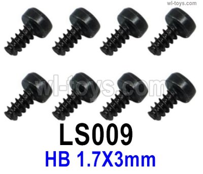 SG 2801 SG2801 Screws Parts LS009 Screws.Phillips Round Head Self-tapping Screws.HB 1.7x3mm.Total 8pcs.SG 1/28 Car Parts.