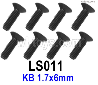SG 2801 SG2801 Screws Parts LS011 Screws.Phillips Round Head Self-tapping Screws.KB 1.7x6mm.Total 8pcs.SG 1/28 Car Parts.