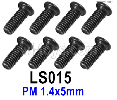 SG 2801 SG2801 Screws Parts LS015 Screws.Phillips Round Head Screws.PM 1.4x5mm.Total 8pcs.SG 1/28 Car Parts.