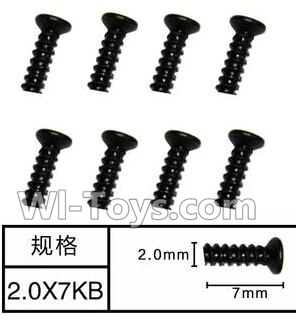 SuBotech BG1506 WLS002 Countersunk head screws(8pcs)-M2X7KB,Subotech BG1506 RC Car Spare parts Accessories,1:12 4WD BG1506 RC Racing Car parts,High Speed Drifting Buggy Parts