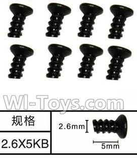 SuBotech BG1506 WLS005 Countersunk head screws(8pcs)-M2.6X5KB,Subotech BG1506 RC Car Spare parts Accessories,1:12 4WD BG1506 RC Racing Car parts,High Speed Drifting Buggy Parts