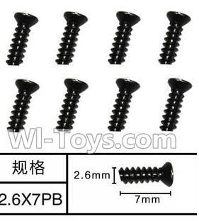 SuBotech BG1506 WLS007 Flat head screws(8pcs)-M2.6X7PB,Subotech BG1506 RC Car Spare parts Accessories,1:12 4WD BG1506 RC Racing Car parts,High Speed Drifting Buggy Parts
