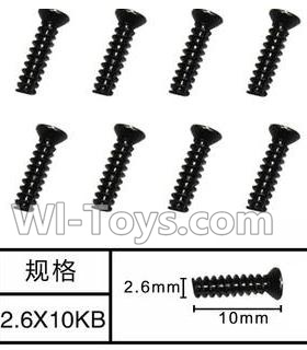 SuBotech BG1506 WLS009 Countersunk head screws(8pcs)-M2.6X10KB,Subotech BG1506 RC Car Spare parts Accessories,1:12 4WD BG1506 RC Racing Car parts,High Speed Drifting Buggy Parts