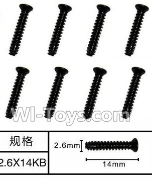 SuBotech BG1506 WLS012 Countersunk head screws(8pcs)-M2.6X14KB,Subotech BG1506 RC Car Spare parts Accessories,1:12 4WD BG1506 RC Racing Car parts,High Speed Drifting Buggy Parts