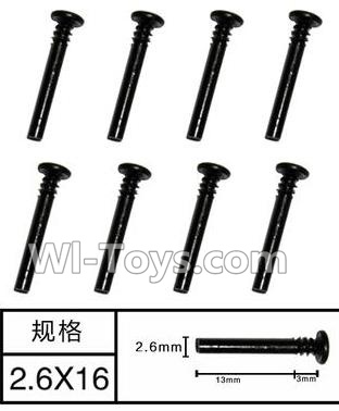 SuBotech BG1506 WLS014 Half Tooth Screws(8pcs)-M2.6X16,Subotech BG1506 RC Car Spare parts Accessories,1:12 4WD BG1506 RC Racing Car parts,High Speed Drifting Buggy Parts