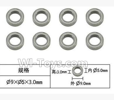 SuBotech BG1506 WZC002 Ball bearing(8pcs)-5X9X3MM,Subotech BG1506 RC Car Spare parts Accessories,1:12 4WD BG1506 RC Racing Car parts,High Speed Drifting Buggy Parts