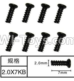 SuBotech BG1507 WLS002 Countersunk head screws(8pcs)-M2X7KB,Subotech BG1507 RC Car Spare parts Accessories,1:12 4WD BG1507 RC Racing Car parts,High Speed Drifting Buggy Parts