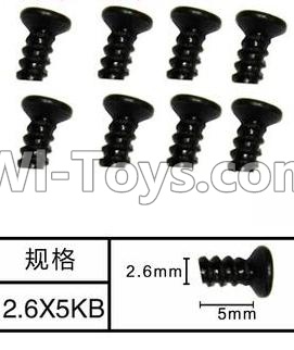 SuBotech BG1507 WLS005 Countersunk head screws(8pcs)-M2.6X5KB,Subotech BG1507 RC Car Spare parts Accessories,1:12 4WD BG1507 RC Racing Car parts,High Speed Drifting Buggy Parts