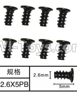 SuBotech BG1507 WLS006 Flat head screws(8pcs)-M2.6X5PB,Subotech BG1507 RC Car Spare parts Accessories,1:12 4WD BG1507 RC Racing Car parts,High Speed Drifting Buggy Parts