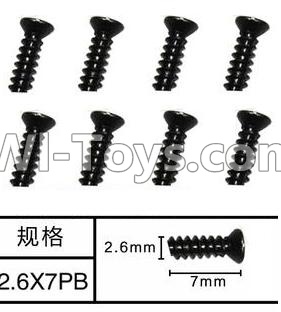 SuBotech BG1507 WLS007 Flat head screws(8pcs)-M2.6X7PB,Subotech BG1507 RC Car Spare parts Accessories,1:12 4WD BG1507 RC Racing Car parts,High Speed Drifting Buggy Parts