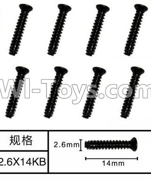 SuBotech BG1507 WLS012 Countersunk head screws(8pcs)-M2.6X14KB,Subotech BG1507 RC Car Spare parts Accessories,1:12 4WD BG1507 RC Racing Car parts,High Speed Drifting Buggy Parts