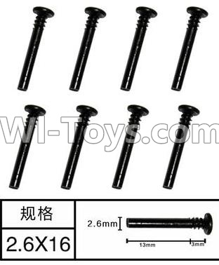 SuBotech BG1507 WLS014 Half Tooth Screws(8pcs)-M2.6X16,Subotech BG1507 RC Car Spare parts Accessories,1:12 4WD BG1507 RC Racing Car parts,High Speed Drifting Buggy Parts
