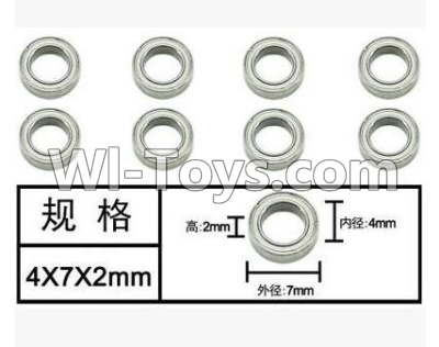 SuBotech BG1507 WZC001 Ball bearing(8pcs)-4X7X2MM,Subotech BG1507 RC Car Spare parts Accessories,1:12 4WD BG1507 RC Racing Car parts,High Speed Drifting Buggy Parts