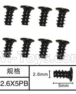 SuBotech BG1518 WLS006 Flat head screws(8pcs)-M2.6X5PB,Subotech BG1518 RC Car Spare parts Accessories,1:12 4WD BG1518 RC Racing Car parts,High Speed Drifting Buggy Parts