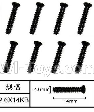 SuBotech BG1518 WLS012 Countersunk head screws(8pcs)-M2.6X14KB,Subotech BG1518 RC Car Spare parts Accessories,1:12 4WD BG1518 RC Racing Car parts,High Speed Drifting Buggy Parts