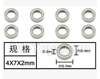 SuBotech BG1518 WZC001 Ball bearing(8pcs)-4X7X2MM,Subotech BG1518 RC Car Spare parts Accessories,1:12 4WD BG1518 RC Racing Car parts,High Speed Drifting Buggy Parts