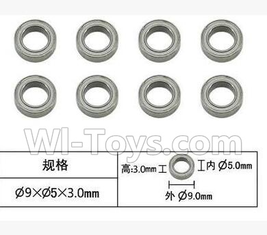 SuBotech BG1518 WZC002 Ball bearing(8pcs)-5X9X3MM,Subotech BG1518 RC Car Spare parts Accessories,1:12 4WD BG1518 RC Racing Car parts,High Speed Drifting Buggy Parts