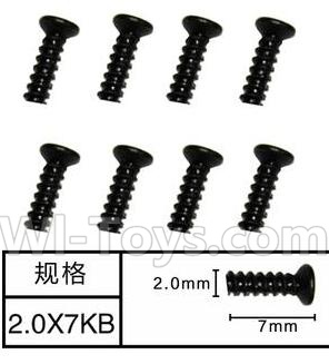 SuBotech BG1509 WLS002 Countersunk head screws(8pcs)-M2X7KB,Subotech BG1509 RC Car Spare parts Accessories,1:12 4WD BG1509 RC Racing Car parts,High Speed Drifting Buggy Parts