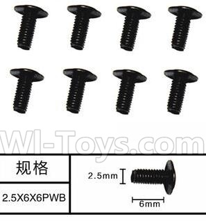 SuBotech BG1509 WLS004 Machine PWB Screws(8pcs)-M2.5X6X6PWB,Subotech BG1509 RC Car Spare parts Accessories,1:12 4WD BG1509 RC Racing Car parts,High Speed Drifting Buggy Parts