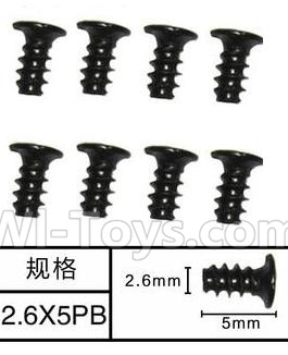 SuBotech BG1509 WLS006 Flat head screws(8pcs)-M2.6X5PB,Subotech BG1509 RC Car Spare parts Accessories,1:12 4WD BG1509 RC Racing Car parts,High Speed Drifting Buggy Parts