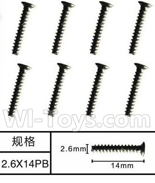 SuBotech BG1509 WLS013 Countersunk head screws(8pcs)-M2.6X14PB,Subotech BG1509 RC Car Spare parts Accessories,1:12 4WD BG1509 RC Racing Car parts,High Speed Drifting Buggy Parts