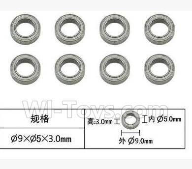 SuBotech BG1509 WZC002 Ball bearing(8pcs)-5X9X3MM,Subotech BG1509 RC Car Spare parts Accessories,1:12 4WD BG1509 RC Racing Car parts,High Speed Drifting Buggy Parts
