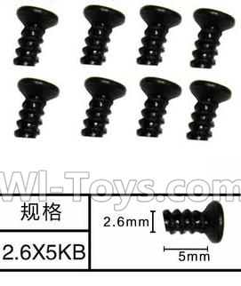 SuBotech BG1513 WLS005 Countersunk head screws(8pcs)-M2.6X5KB,Subotech BG1513 RC Car Spare parts Accessories,1:12 4WD BG1513 RC Racing Car parts,High Speed Drifting Buggy Parts