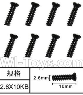 SuBotech BG1513 WLS009 Countersunk head screws(8pcs)-M2.6X10KB,Subotech BG1513 RC Car Spare parts Accessories,1:12 4WD BG1513 RC Racing Car parts,High Speed Drifting Buggy Parts