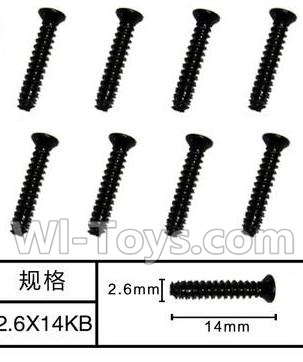 SuBotech BG1513 WLS012 Countersunk head screws(8pcs)-M2.6X14KB,Subotech BG1513 RC Car Spare parts Accessories,1:12 4WD BG1513 RC Racing Car parts,High Speed Drifting Buggy Parts