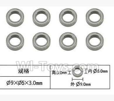 SuBotech BG1513 WZC002 Ball bearing(8pcs)-5X9X3MM,Subotech BG1513 RC Car Spare parts Accessories,1:12 4WD BG1513 RC Racing Car parts,High Speed Drifting Buggy Parts